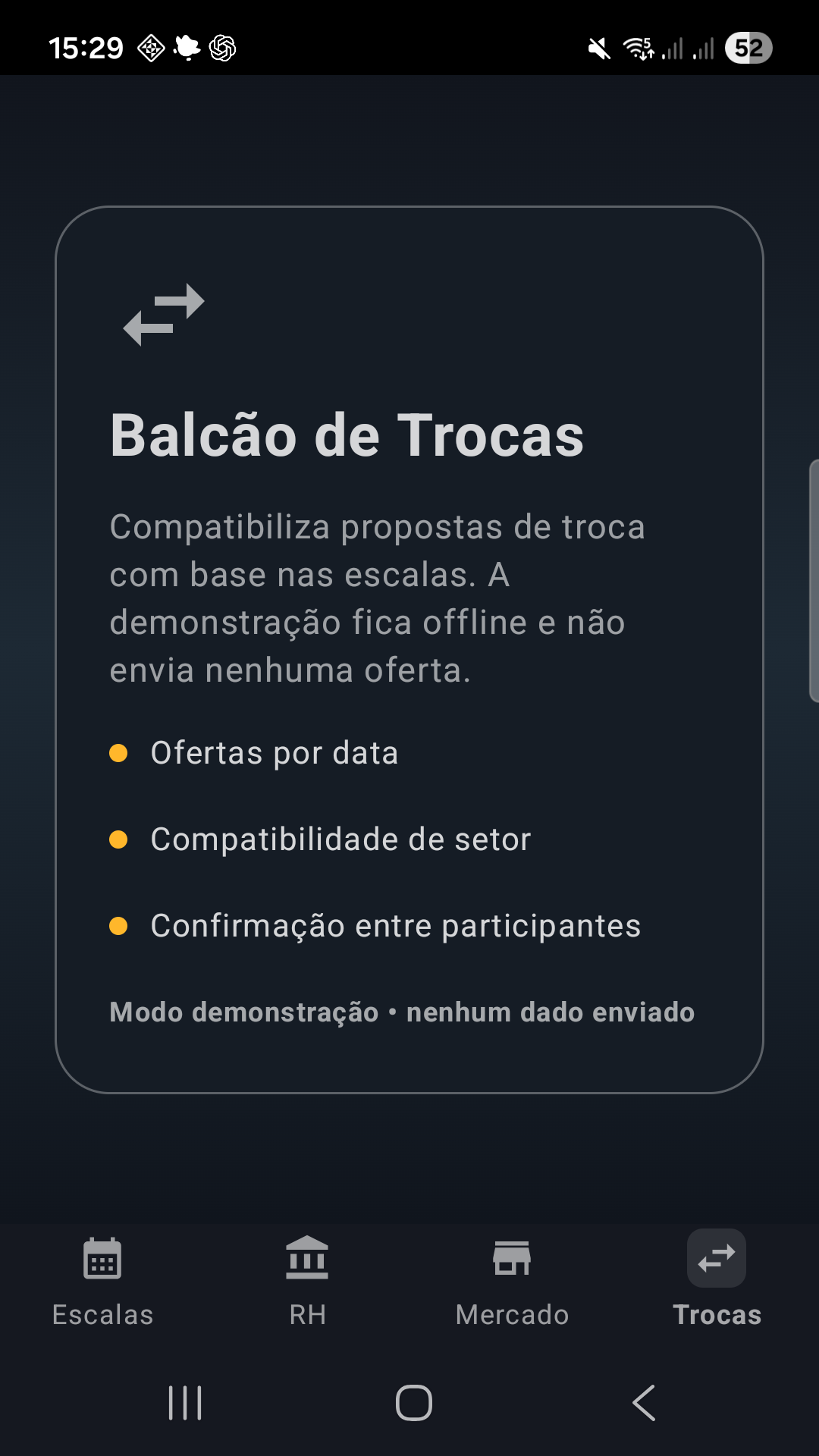 Prévia segura do Balcão de Trocas