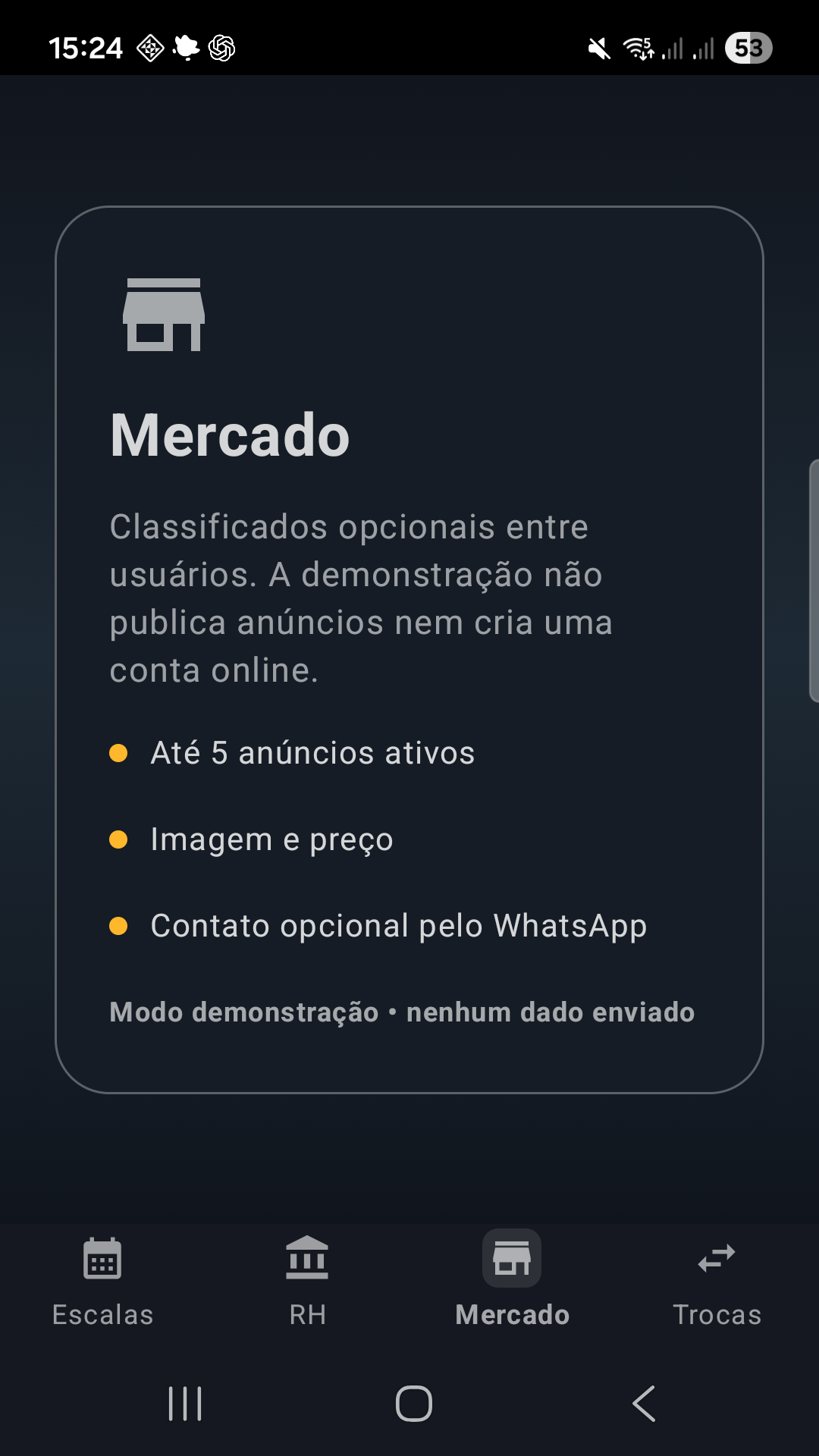 Prévia segura do Mercado